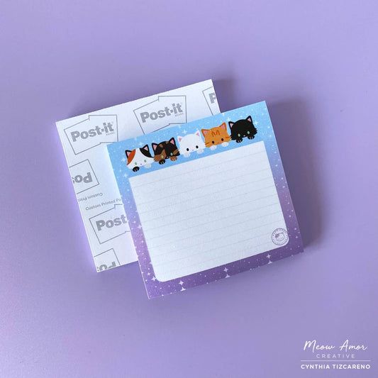 All The Fluffy Cats Lined Sticky notes