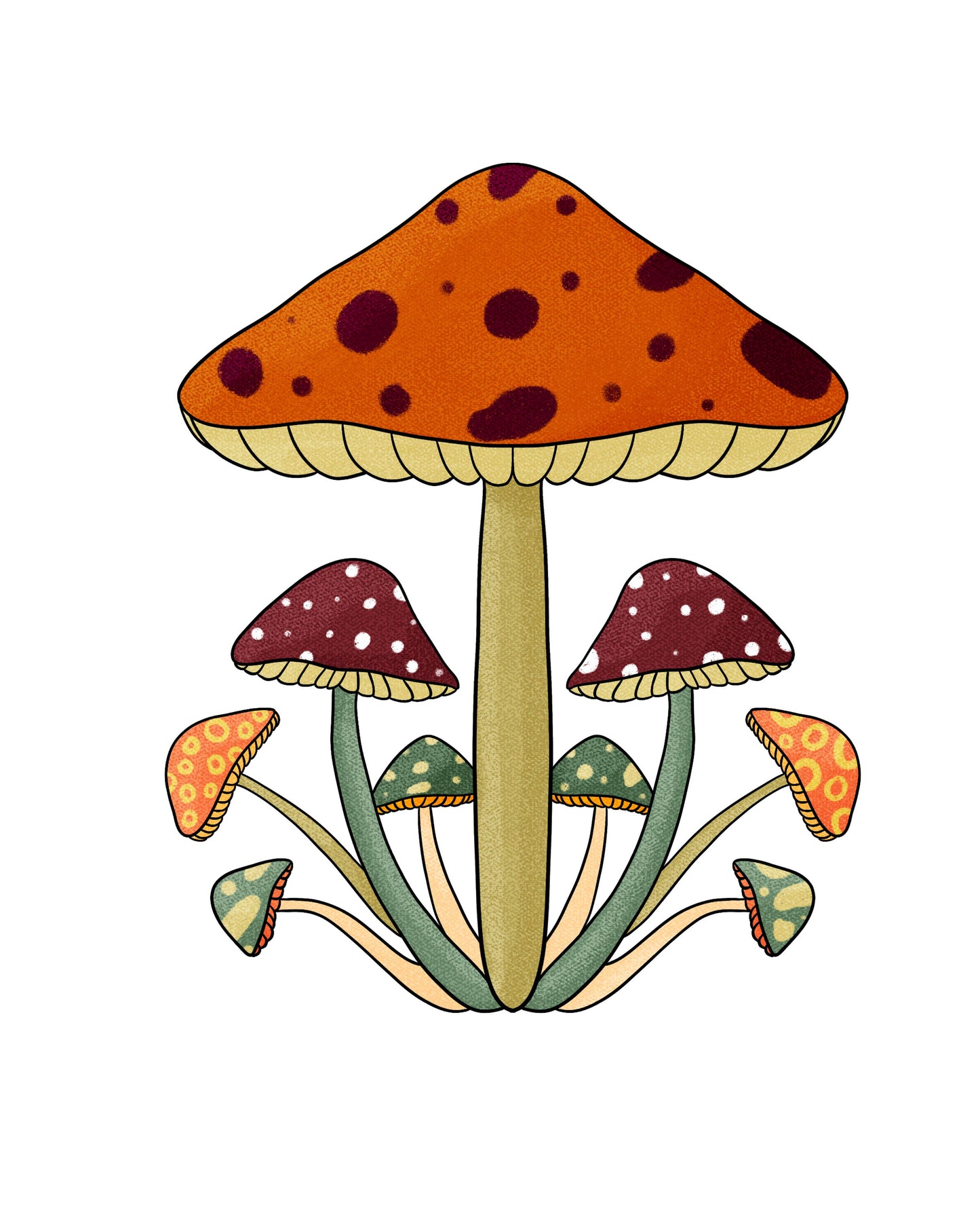 Mushroom Cluster Sticker