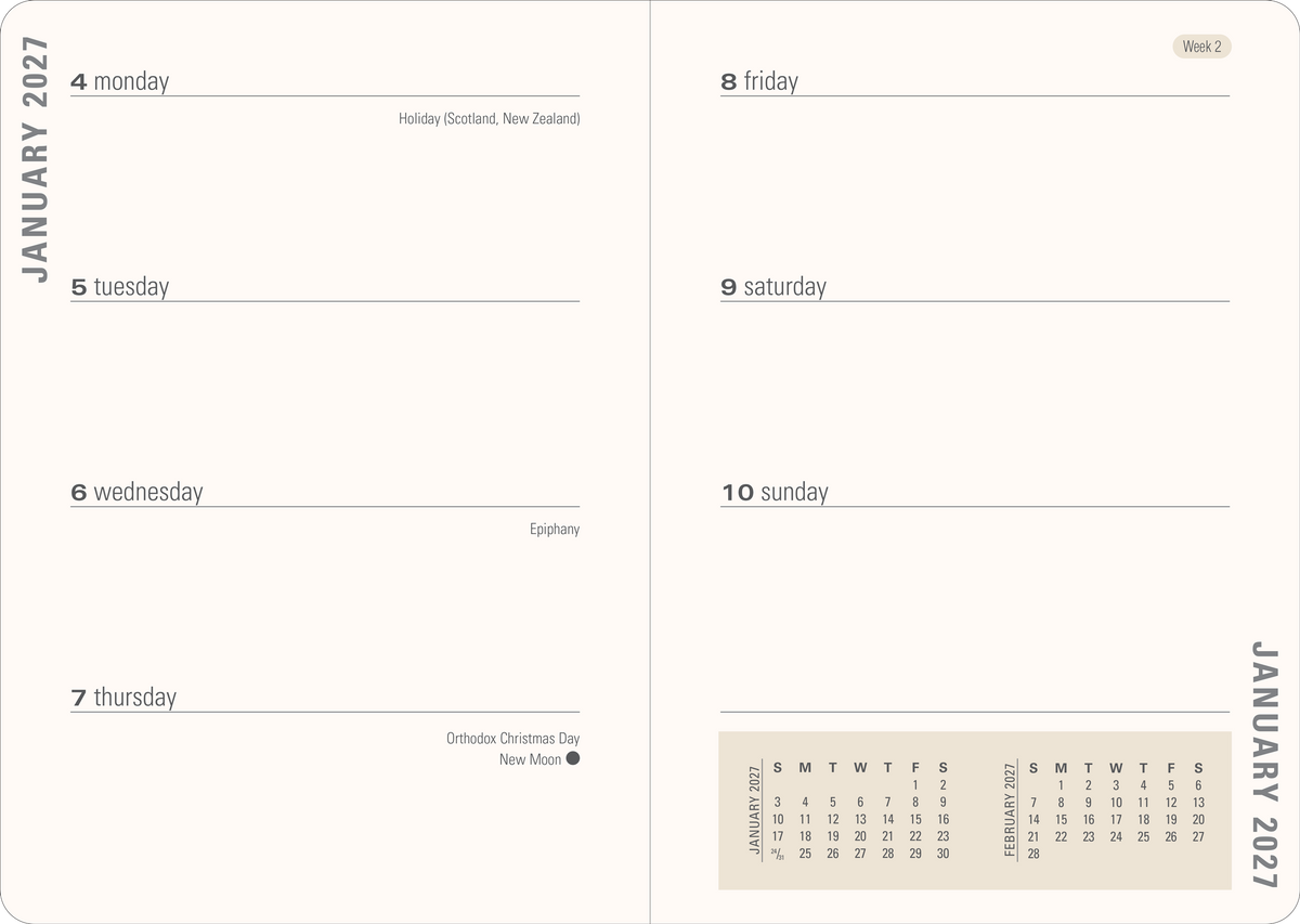 2027 Gilded Branch Weekly Planner
