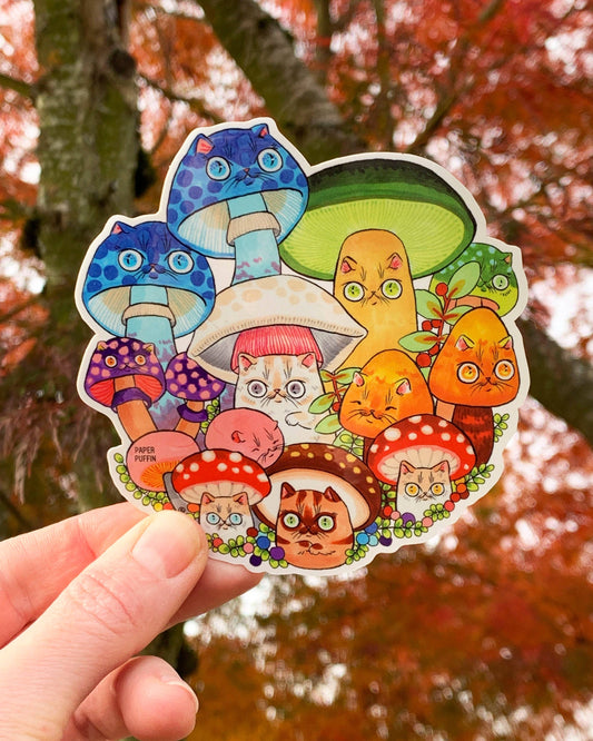 Mushroom Cat #31 Large Sticker