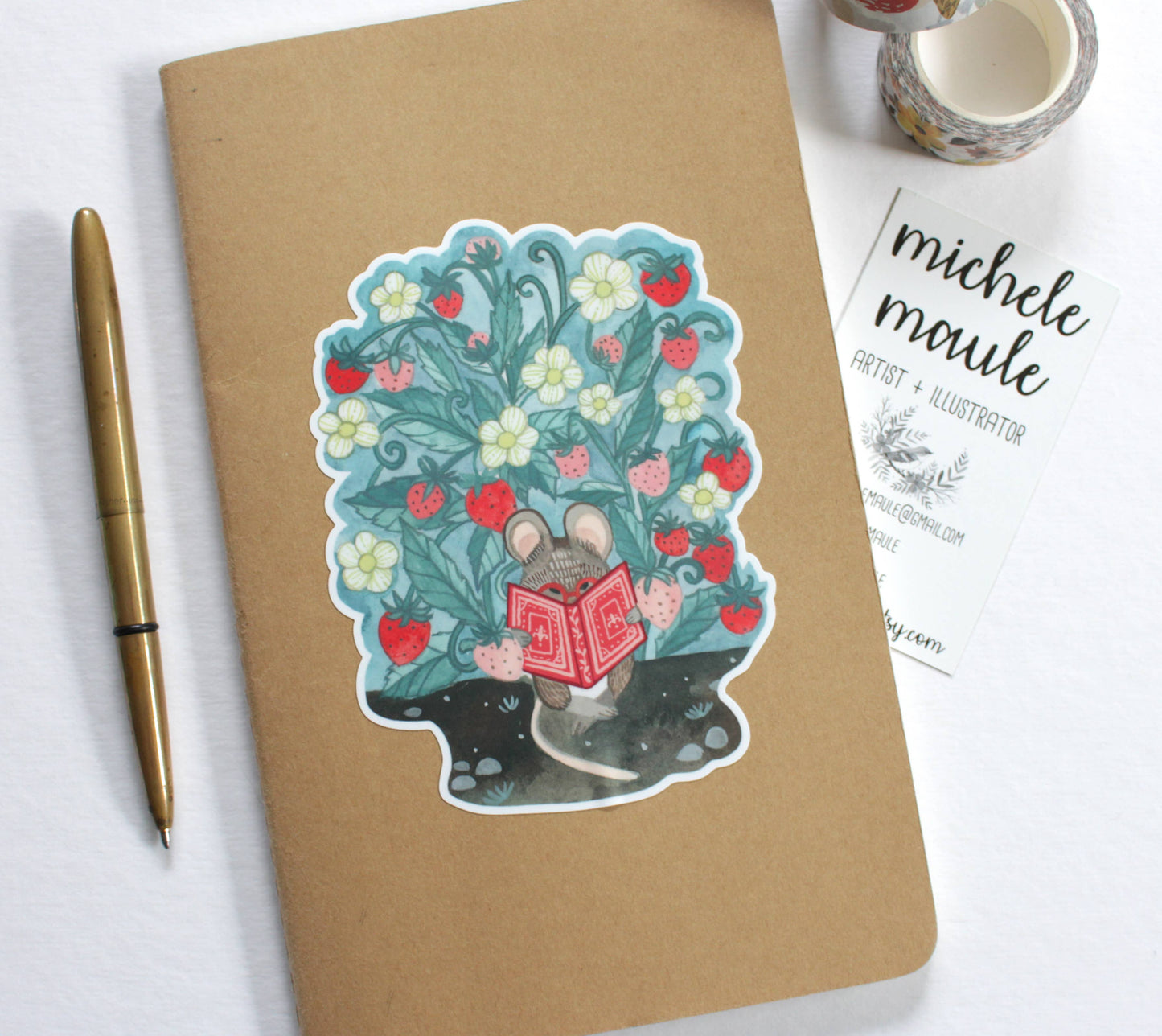 Bookworm Mouse Sticker