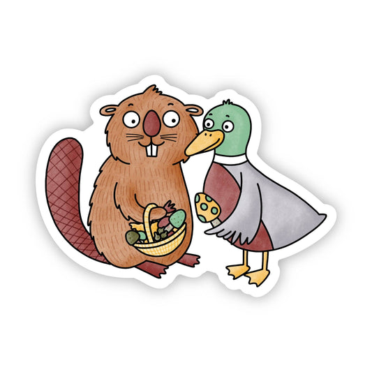 Oregon Beaver And Duck Foraging Sticker