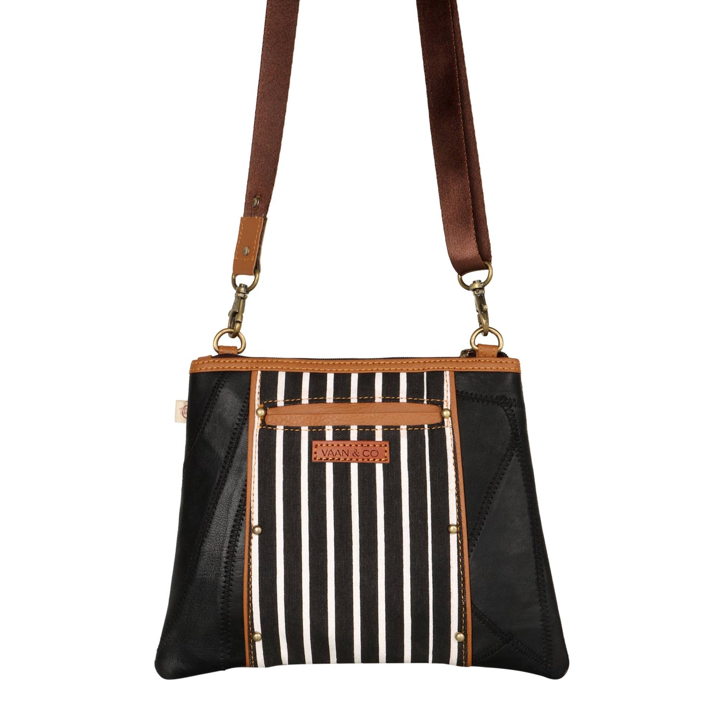 Angled Crossbody Bag - Striped