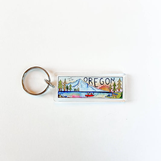 Oregon Rectangle Keychain
