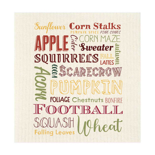 Autumn Fall Landmarks Swedish Dishcloth