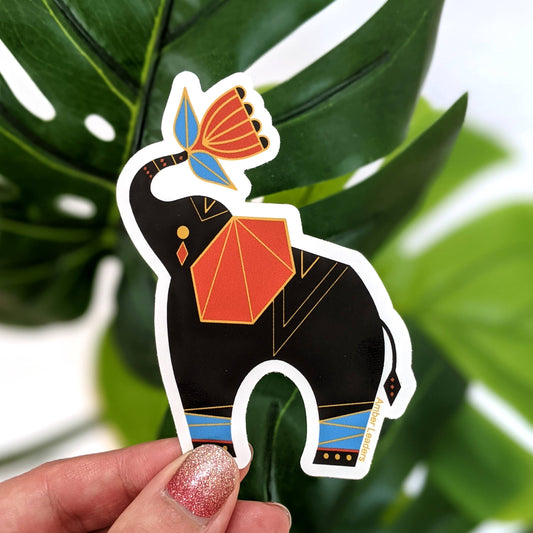 Good Luck Elephant Vinyl Sticker