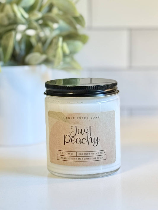 Just Peachy 7 oz. Clear Glass Jar Candle