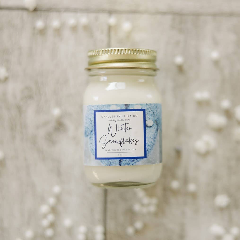 2 oz Mini Winter Snowflakes Soy Jar Candle