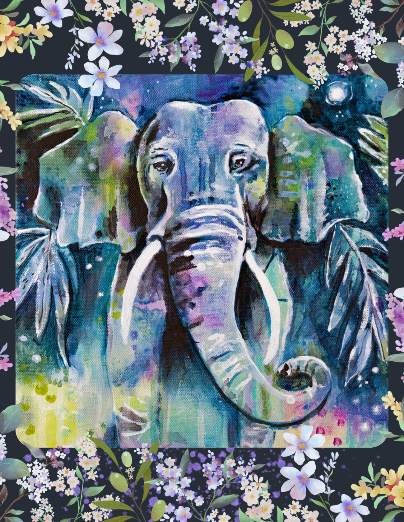 “Elephant Garden", Blank Card