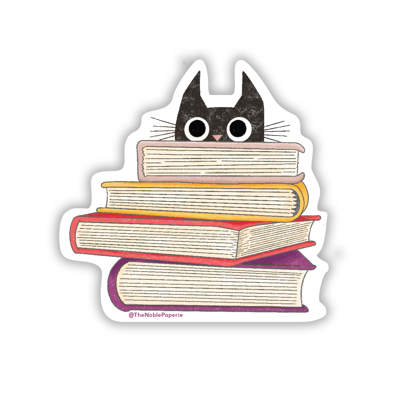 Cat Books | Book Lover Bookish Cat Lover Bookshop Sticker