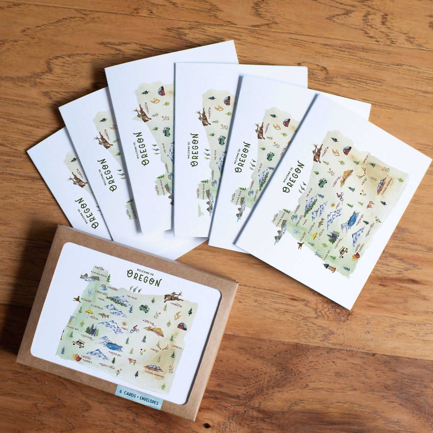 Oregon Illustrated Greeting Card