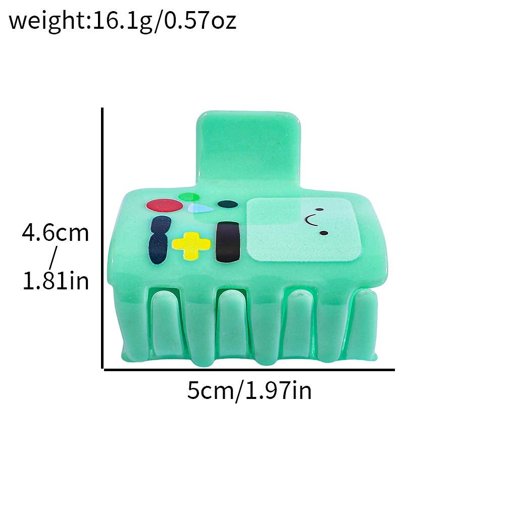 Cute Green Cartoon Anime Game Console Character Hair Clip